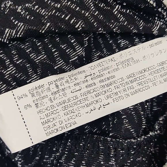 ZARA 16” PTP Leopard Pattern Puff Sleeve Cropped Top, Size Medium, Black & White - Picture 3 of 10